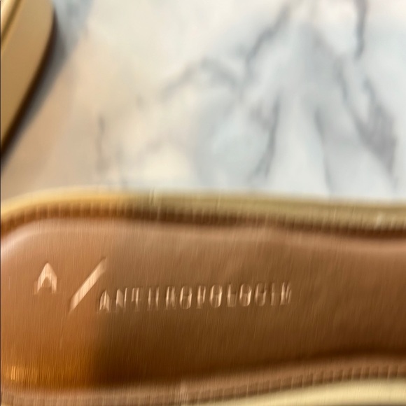 Anthropologie Cream Tan Mules with Woven Texture - Picture 2 of 5